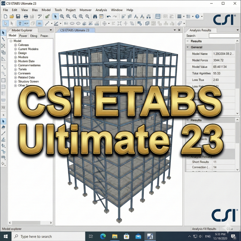 CSI ETABS Ultimate 23 ล่าสุด โปรแกรมวิเคราะห์และออกแบบโครงสร้างอาคาร(ส่งUSB)(Windows)