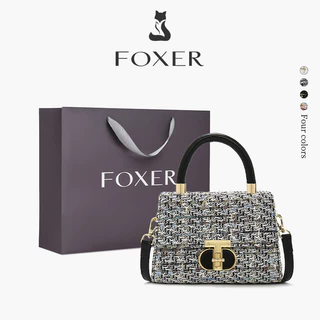 FOXER กระเป๋าสะพายไหล่สำหรับผู้หญิง คลาสสิกและมีสไตล์ กระเป๋าสะพายข้างทรงโซ่ กระเป๋าสะพายสุภาพสตรี ของขวัญปีใหม่