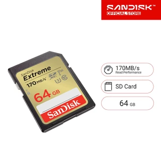 SanDisk Extreme SDXC Card 64GB ความเร็ว อ่าน 170MB/s เขียน 80MB/s (SDSDXV2-064G-GNCIN)