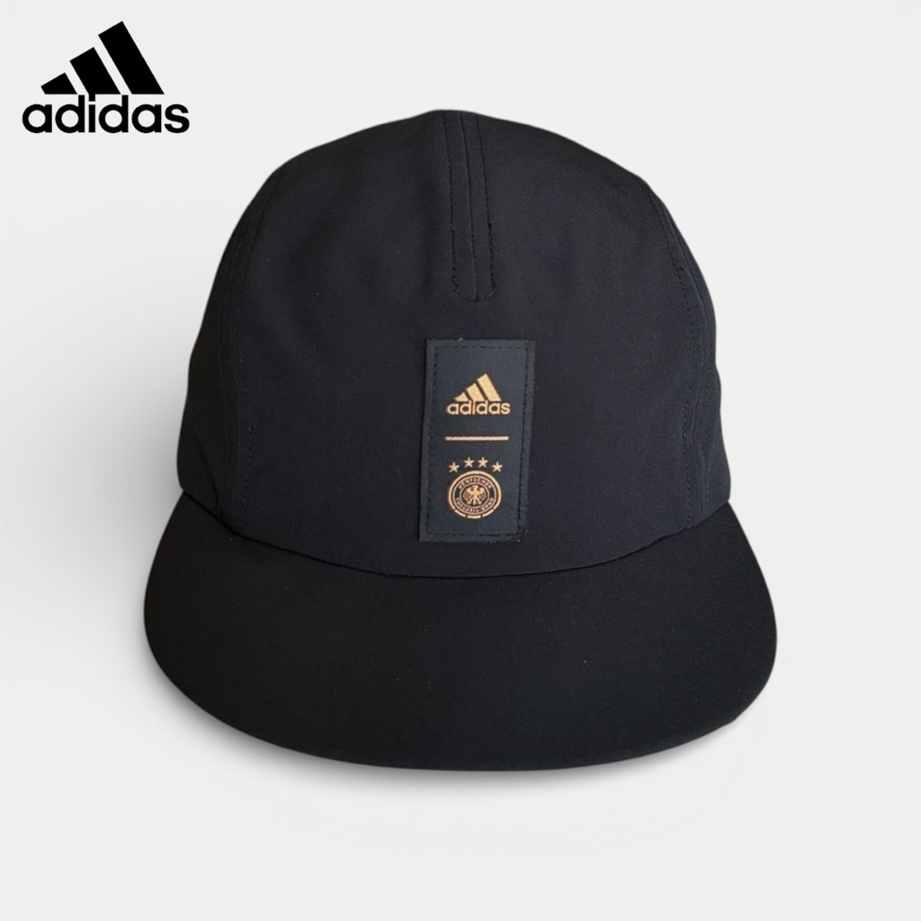 หมวกมือสอง Adidas สีดำ ลายทีมชาติเยอรมนี เบาพกพาสะดวก ระบายอากาศได้ดี สภาพใหม่ 95%