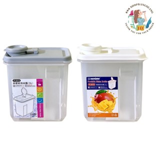 กระบอกน้ำพลาสติกมีฝาจุกเปิด-ปิดความจุ 1 ลิตร ตัวใสฝาสี คีย์เ…