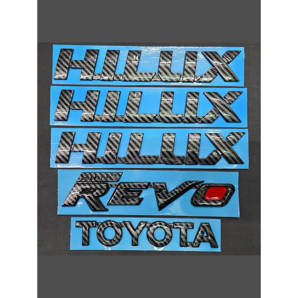 โลโก้ Hilux Revo Toyota ชุด 5 ชิ้น ลายเคฟล่า