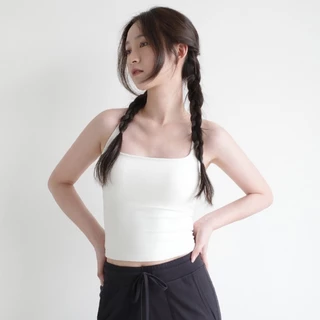 GymHub เสื้อโยคะสายคู่ทรงสปอร์ตบรา ถ้วยทรงฝังตายตัว ใส่สบายไร้ความรู้สึก สายบาง ทรงสี่เหลี่ยม ใส่ชั้นนอกได้