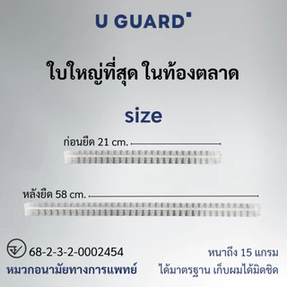 (ยกลัง 10ห่อ) U GUARD MOB CAP หมวกคลุมผม สีขาว 22 นิ้ว หมวกตัวหนอน ใบใหญ่ ไม่รัดศรีษะ 100 ชิ้น By Med Wholesale