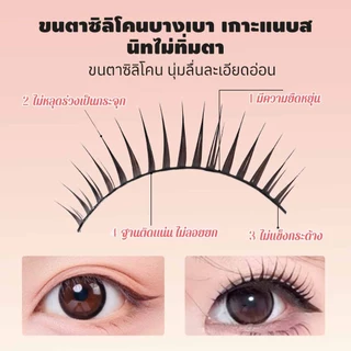 LASHSABAI ขนตาปลอมตาโต ขนตาสาวการ์ตูน แกนดำ เพิ่มมิติ ตาโตทันที ถ่ายรูปขึ้นกล้อง 5 คู่ S107