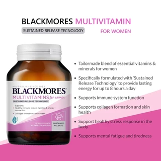 Blackmores multivitamin for men/women Sustained Release 60 เม็ด แบล็คมอร์ วิตามินรวมผู้ชาย แบล็คมอร์ วิตามินรวมผู้หญิง