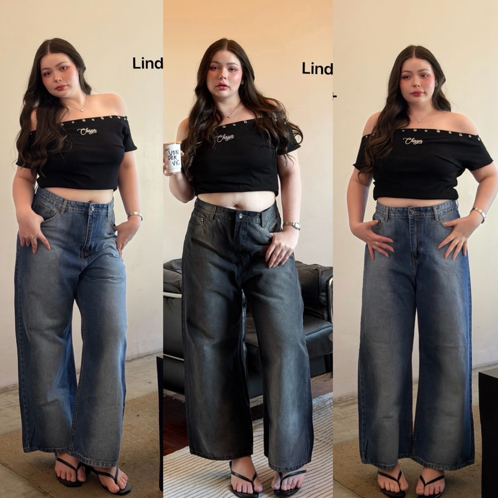 กางเกงยีนส์ ทรงขากระบอกกลาง ดีเทลพ่นยาวหน้าหลัง ทรงสวย เป๊ะมาก ขาแบบกำลังดี เริ่ดๆ ไซส์ใหญ่