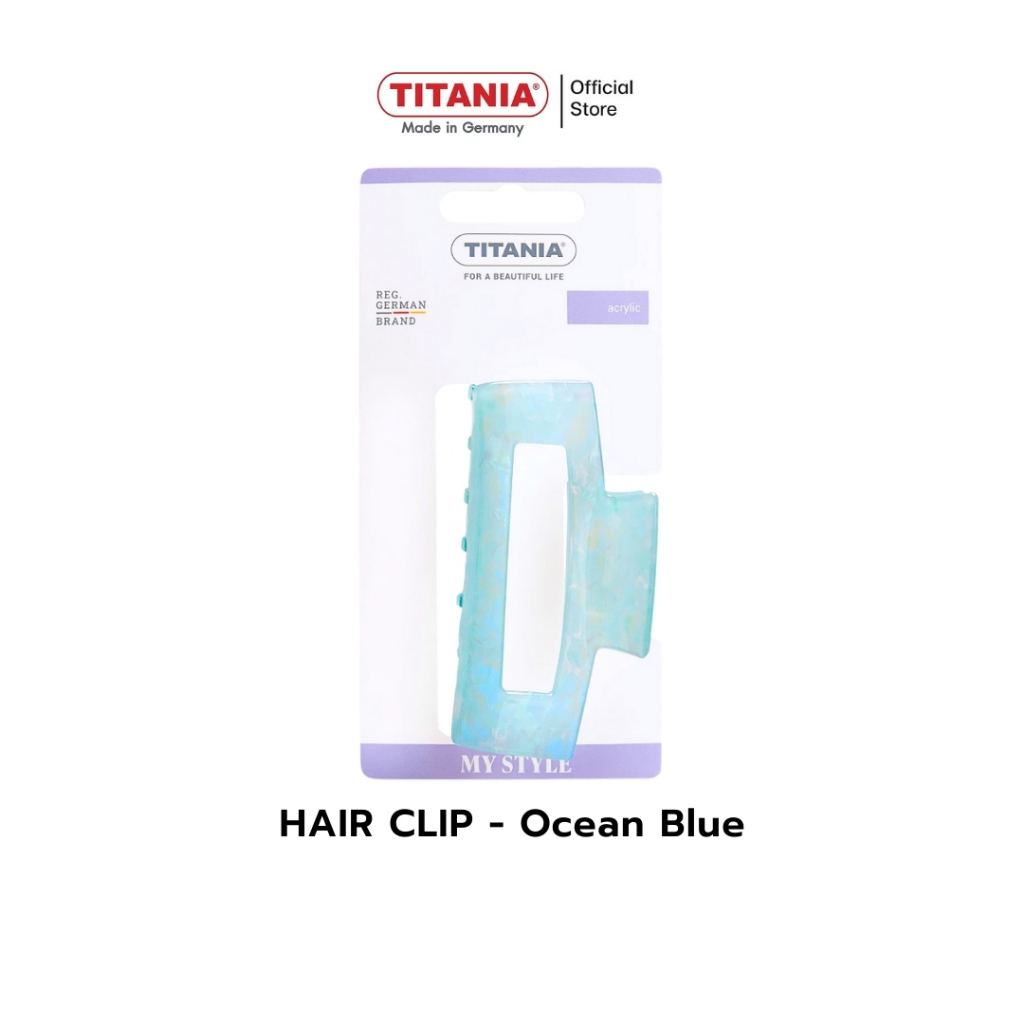 TITANIA Hair clip กิ๊บหนีบผม สี Ocean Blue นำเข้าจากเยอรมัน (1 กล่องบรรจุ 1 ชิ้น)