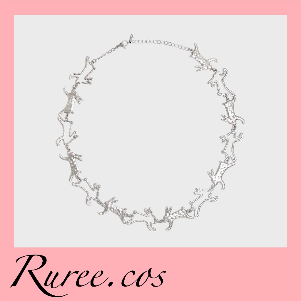 [พรีออเดอร์/ของแท้] Sinoon - Twin Rabbits & Tiny Rabbit Charm Necklace