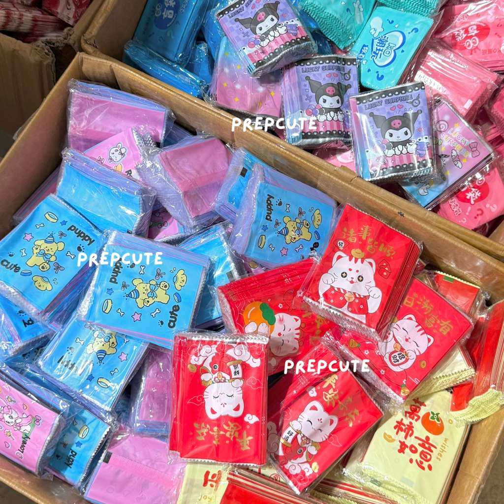 prepcute (พร้อมส่งในไทย) ถุงจุ่มเรซิ่น 7×9 แพ็คละ 100 ใบ ลายน่ารัก มีปลายทาง *อ่านรายละเอียดก่อนสั่งซื้อ*