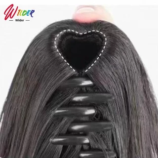 วิกผมหางม้าใหม่ล่าสุด ลอนลูกแพร์ หางม้าสั้น แบบกิ๊บหนีบ ธรรมชาติ หญิง 28CM