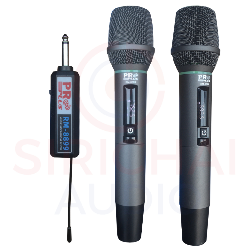 ไมค์ลอยคู่ PROPLUS รุ่น RM8899 อลูมิเนียม ปรับความถี่UHF