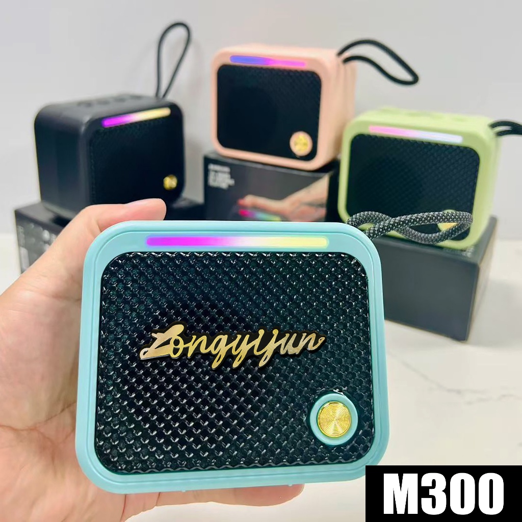 ลำโพงบลูทูธ รุ่น M300 รุ่นขายดี  น้ำหนักเบา เสียงดี เบสแน่น แบบพกพา ไร้สาย พร้อมที่หิ้ว สำหรับฟังเพลง มีไฟ RGB