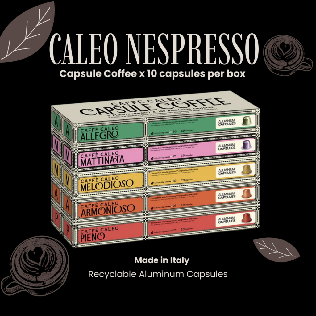 กล่องตำหนิ ☕CAFFÈ CALEO Nespresso Capsules 🇮🇹 กาแฟแคปซูลอิตาลีแท้ 10 แคปซูล/กล่อง | Aluminum Capsules
