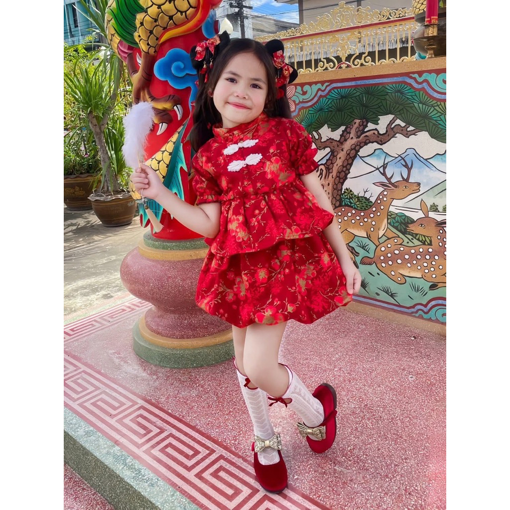 ✅พร้อมส่งไวจากไทย🧧ชุดเซตตรุษจีน🏮รุ่นกระโปรงบอลลูกมาใหม่🎉🧧 - รูปที่ 3