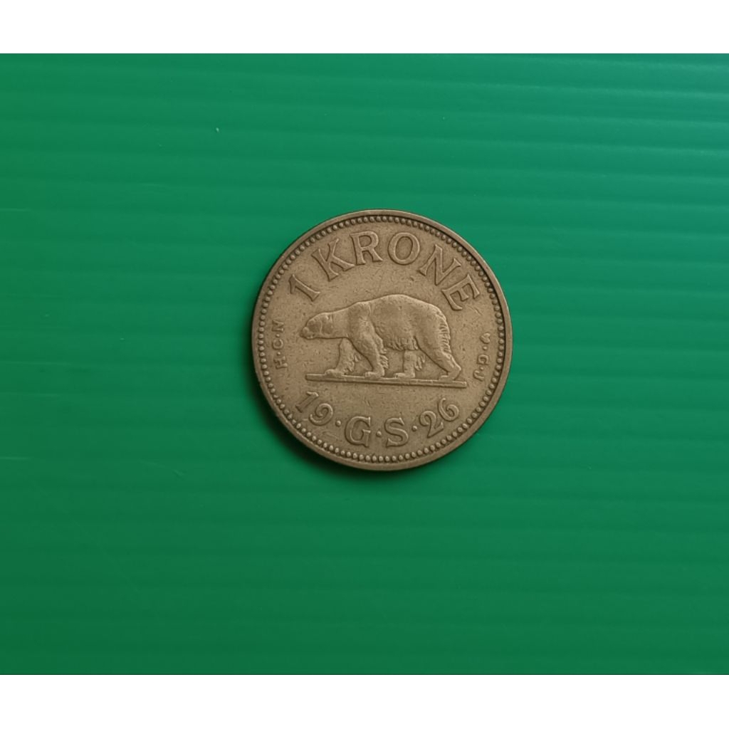 Greenland 1 krone Polar Bear 1926-King Christian X