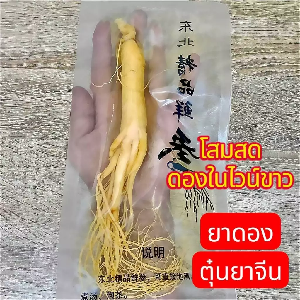 โสมจีน โสมสดดอง จากภูเขาฉางไป่ สำหรับทำอาหาร ใส่ในซุป ชงชา โสมบำรุงร่างกาย บำรุงสุขภาพ