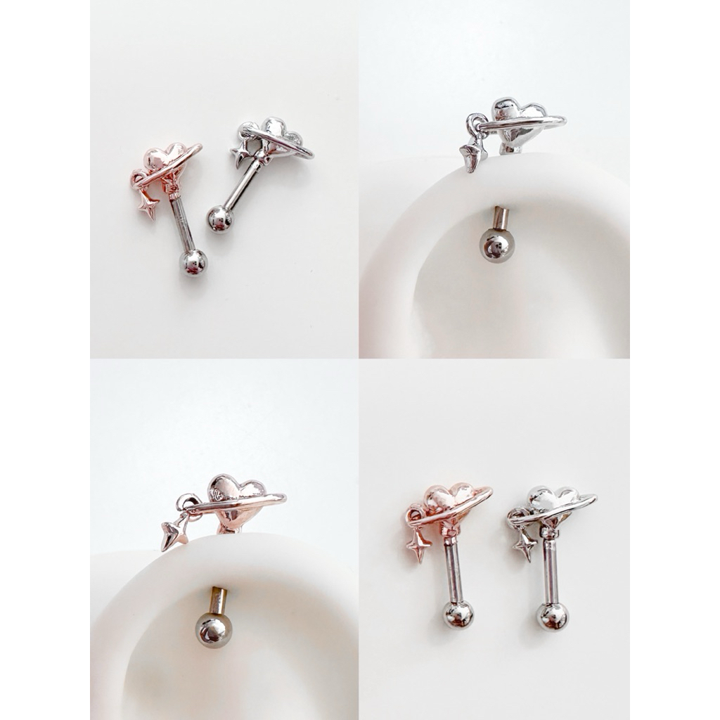 จิวหูเกาหลี Vertical Helix ก้านแสตนเลสเกรดเครื่องมือแพทย์ Surgical Stainless Steel - รูปที่ 2