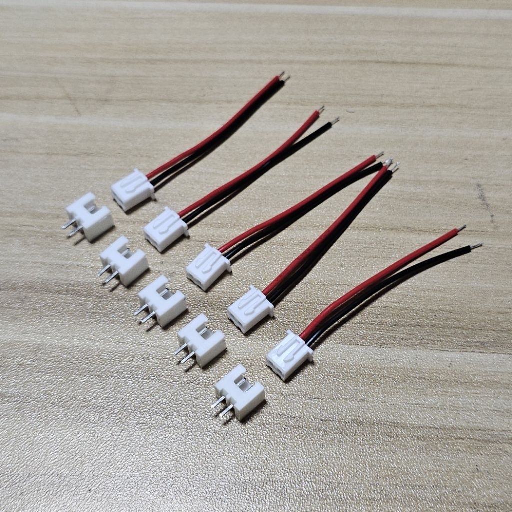 Connector JST XH2.54 2Pin ตัวเมีย+ตัวผู้ พร้อมสายไฟ 26AWG ยาว 5.8CM 5 ชุด
