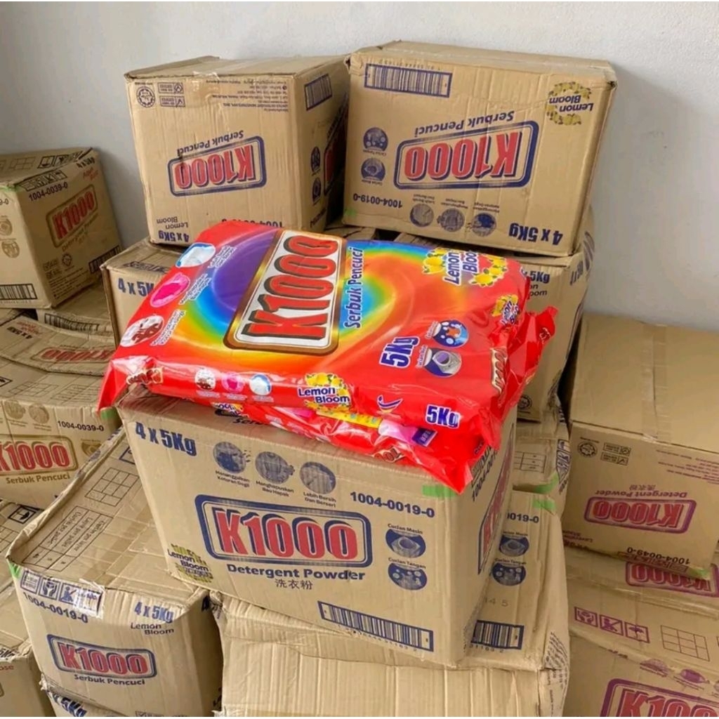 ผงซักฟอก k1000 มาเลย์ (ยกลัง×4) 20 กิโลกรัม