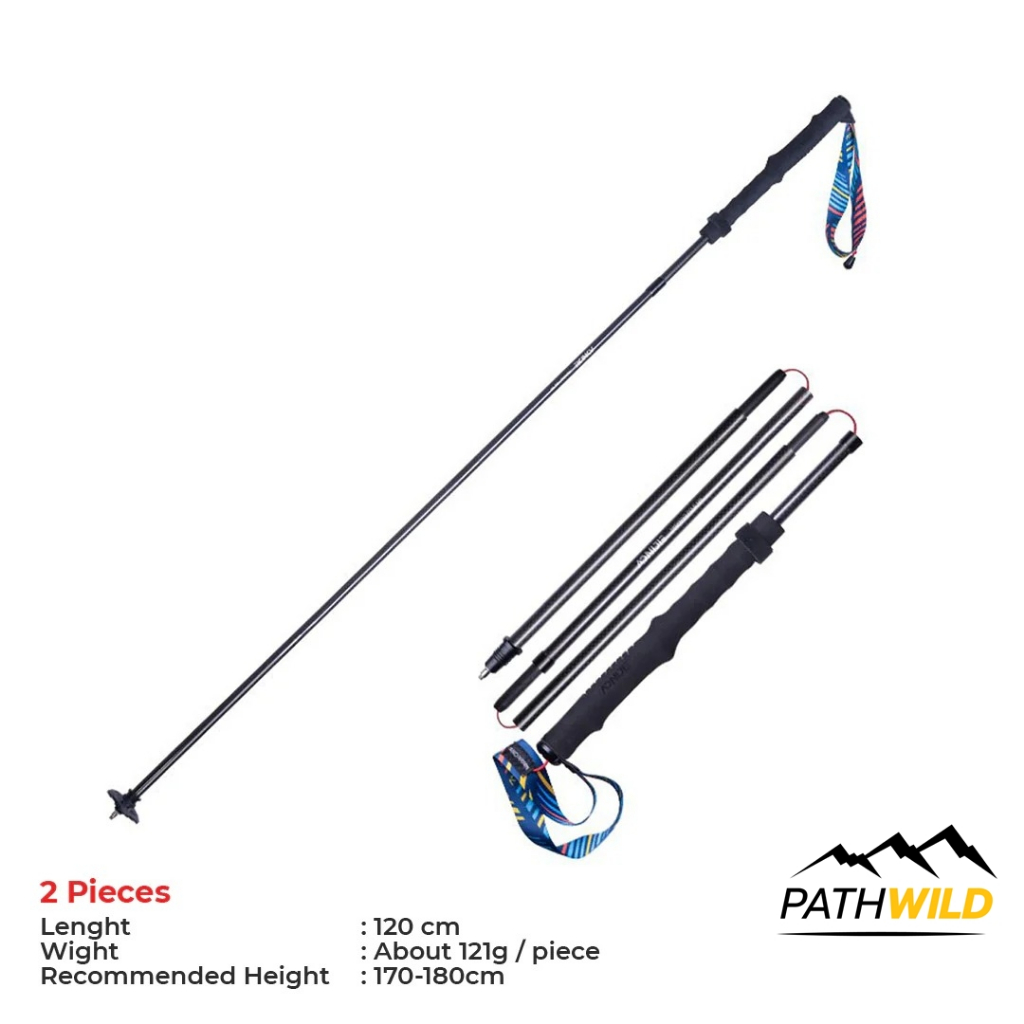 AONIJIE E4204 Carbon Trekking Pole ไม้เท้าเดินป่า วัสดุคาร์บอนไฟเบอร์ พับเก็บได้เล็ก น้ำหนักเบา **ขา