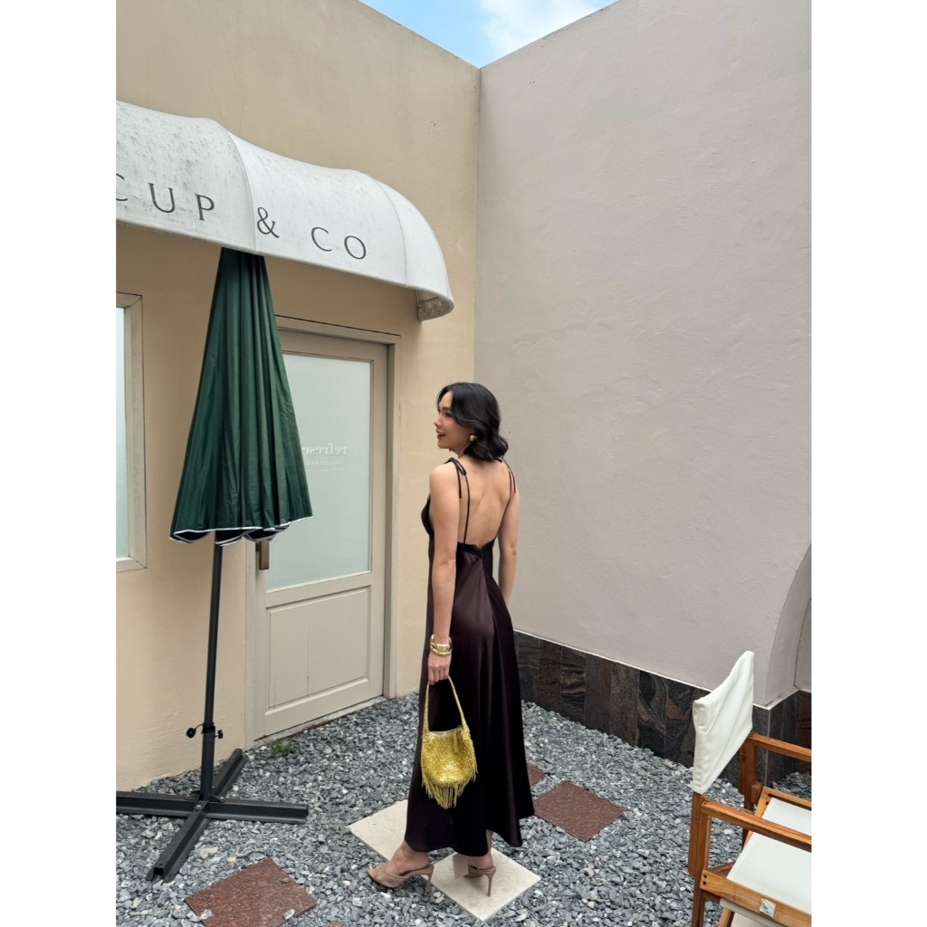 colourblockmatter - Luciana Dress เดรสซาตินแต่งลูกไม้ เดรสออกงาน เดรสเซ็กซี่ มี 3 สี รูปที่ 3