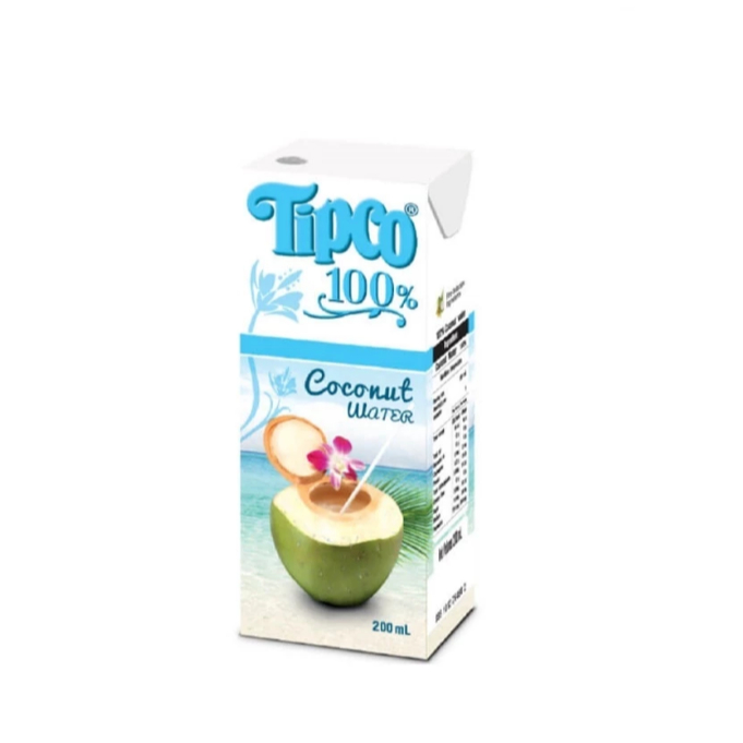 TIPCO น้ำมะพร้าว Coconut Water 100% ขนาด 200 ml. แพ็ค X3 กล่อง Exp.170526