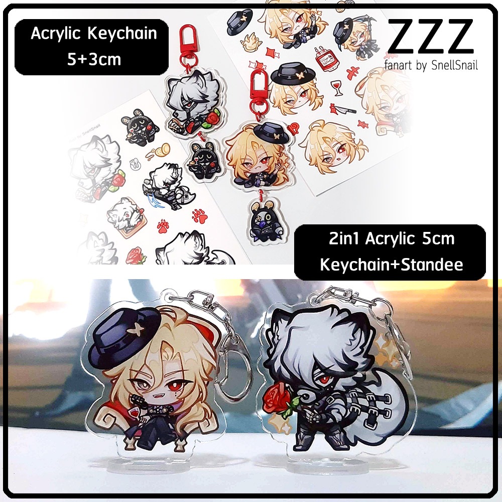ZZZ พวงกุญแจอะคริลิก แฟนอาร์ต Zenless Zone Zero | Von Lycaon ไลคาออน Hugo Vlad ฮิวโก้