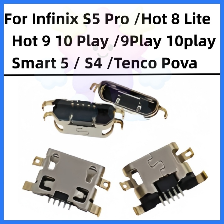 ตัวเชื่อมต่อแท่นชาร์จ USB สําหรับ Infinix Smart 5/S5 Pro/Hot 8 Lite/Hot 9 10 Play /S4 Tenco Pova Micro 5-50 ชิ้น