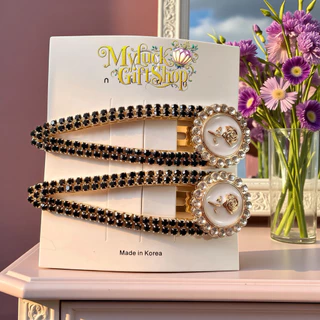 Hairpin Set "Crystal Bow" กิ๊บติดผมคริสตัล ขนาดใหญ่7cm1คู่เกรดพรีเมียม ดีไซน์เกาหลี คริสตัลวิบวับ งานละเอียด สวยหรู