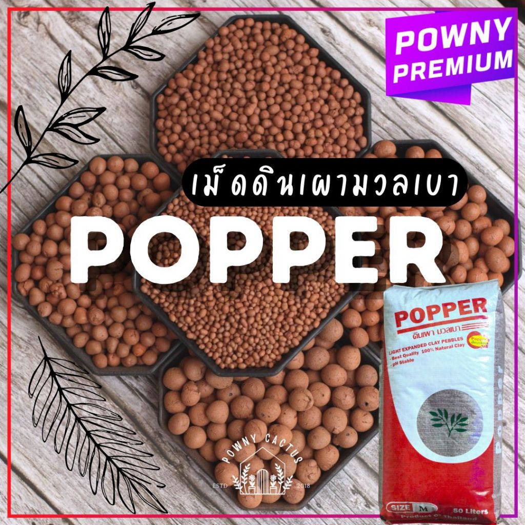 เม็ดดินเผา popper ดินเผา มวลเบา 1 ลิตร ป๊อปเปอร์ popper S M L XL XXL หินโรยหน้า โรยหน้ากระถาง - รูปที่ 4