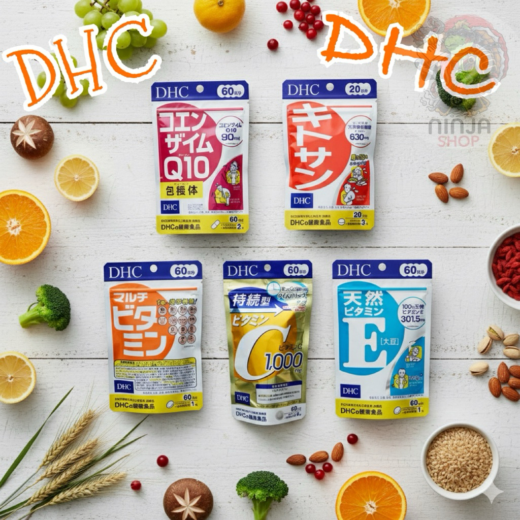 DHC Vitamin C แบบละลายช้า 60วัน มัลติวิตามิน โคเอนไซม์Q10 ไคโตซาน วิตามินอี