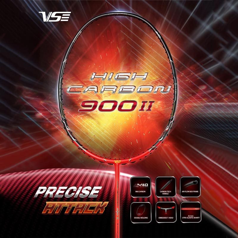 【 ของแท้ 💯% 】ไม้แบดมินตัน VS HIGH CARBON HC900-II แถม! เอ็น+พันด้าม+ซอง (HC900-II)