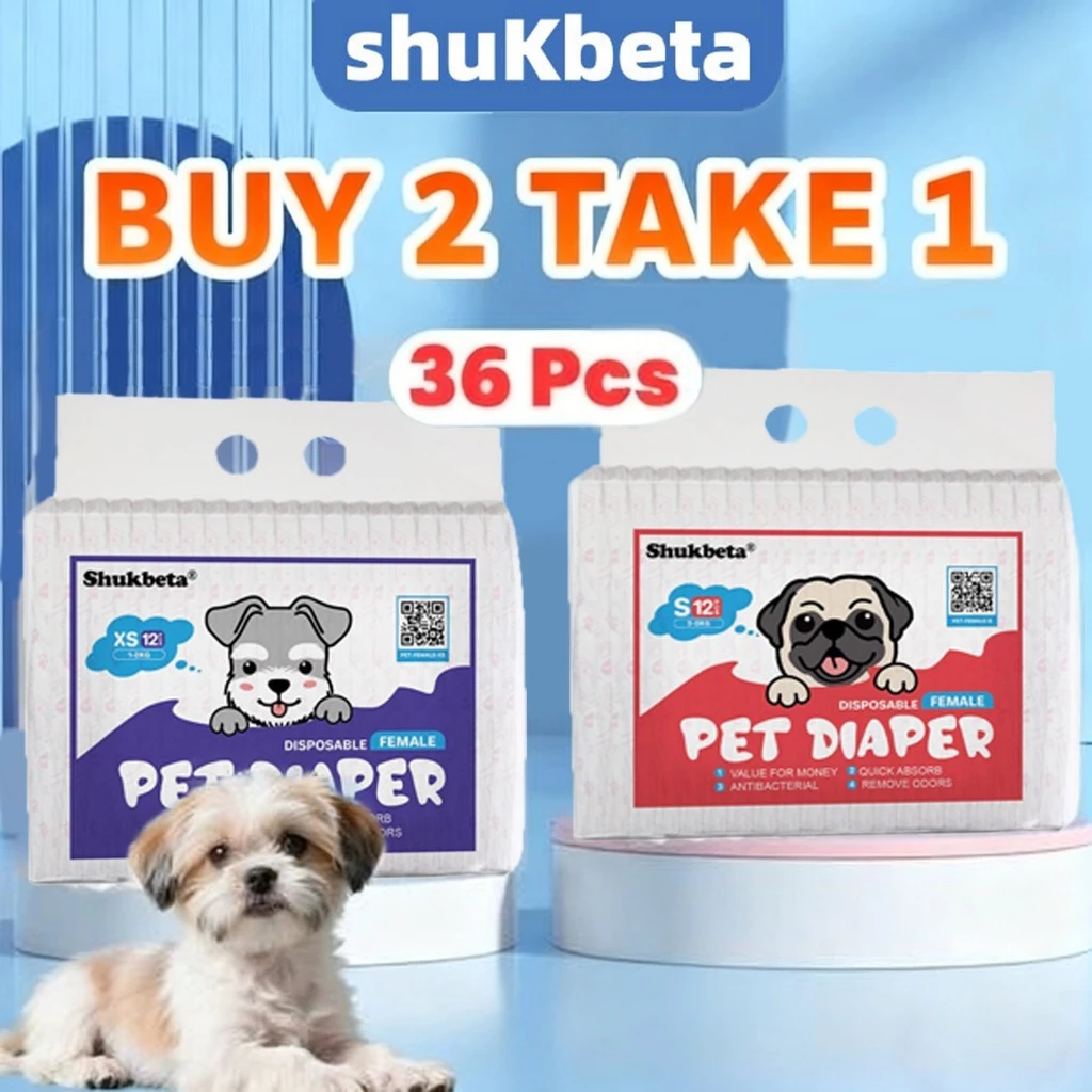 Shukbeta ผ้าอ้อมสุนัขอเนกประสงค์ ระบายอากาศได้ดี น้ำหนักเบา เหมาะสำหรับสุนัขตัวผู้และตัวเมีย แพมเพิสสุนัข