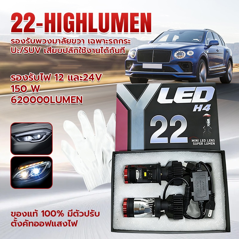 ไฟหน้า Y24 Y22 โฉมปี2026 ปรับเอียงคัตออฟได้ สเปคดีกว่า Y20Hขั้วH4 คัตออฟพวงมาลัยขวา RHD