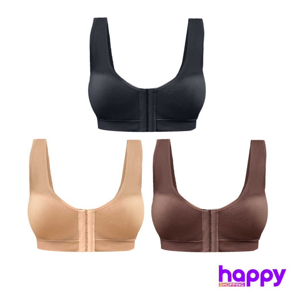 ONONO COMFY BRA ตะขอหน้า set3ตัว (ดำ,เนื้อ,น้ำตาล)