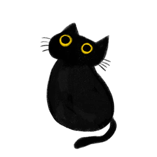 ตัวรีดติดเสื้อ แมวดำจอมซน Cute Black Cat 159 F.379