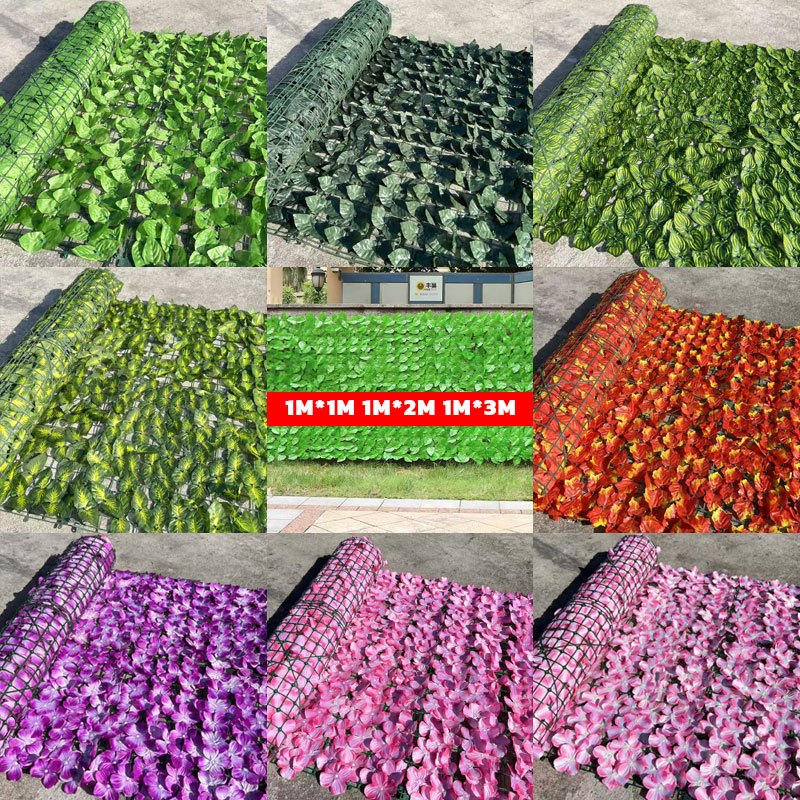 🌿10 ปีโดยไม่ต้องเปลี่ยน🌿1x1เมตร / 1*2เมตร/1x3เมตร SSS+รั้วแต่งบ้าน รั้วใบไม้ประดิษฐ์ รั้วแต่งสวน COD