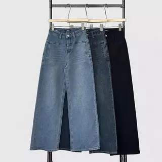 Atipashop - Poise Straight Jeans (#AA6007) กางเกงยีนส์ขายาวผ้ายืด ทรงกระบอกกลาง