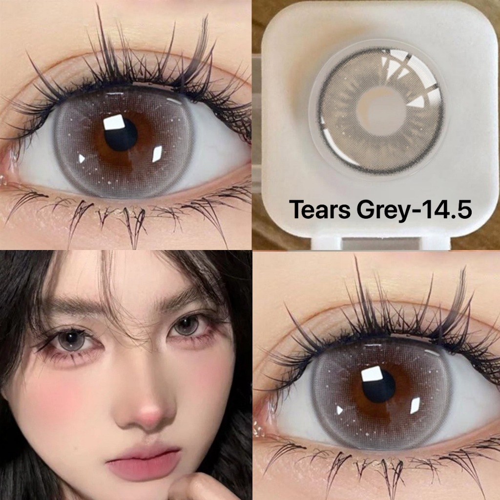 \(>^ω^<)/【📢Buy2คู่แถม ยาหยอดตา+ตลับ❗】รุ่นพิเศษ เลนส์บิ๊กอายน่ารัก ตาประกาย Tears Grey/Malt Beer Brown-14.5MM รายเดือ - รูปที่ 3