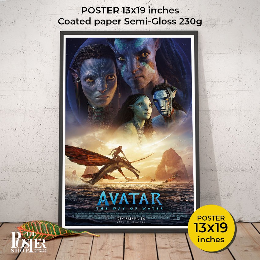Avatar : The Way of Water Poster (2022) โปสเตอร์ อวตาร วิถีแห่งสายน้ำ by James Cameron / Sam Worthington ขนาด13X19 นิ้ว