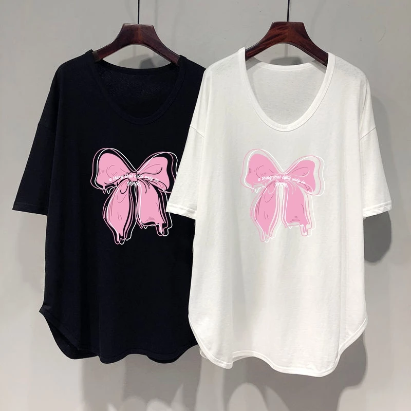 เสื้อยืดสาวอวบอ้วนไซส์ใหญ่ oversize เสื้อผ้าแฟชั่นฤดูร้อนมาใหม่ เสื้อโอเวอร์ไซส์สไตล์ผู้หญิง ลําลองทรงหลวมสไตล์เกาหลี thumbnail 10