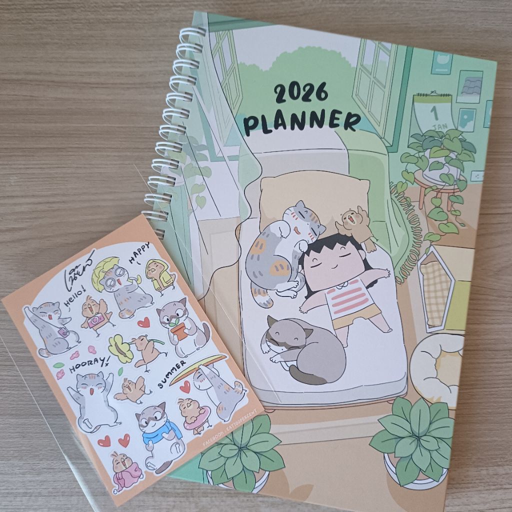 ปฏิทินตั้งโต๊ะ ปฏิทินแขวน แพลนเนอร์ ลายแมว 2026 พร้อมส่ง