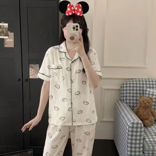 NEW ชุดนอนผ้าไหมญี่ปุ่นผ้านุ่มยืดใส่สบายระบายอากาศได้ดี แขนสั้น ขายาว ยอดฮิต สินค้าพร้อมส่งไทย