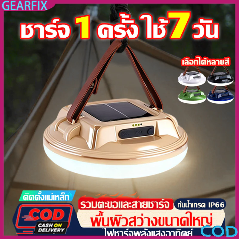 โคมไฟแคมป์ปิ้ง พกพา 20000mAh แบตฯใหญ่ ชาร์จType-C ไฟฉุกเฉิน กันน้ำ IP66 ใช้งานกลางแจ้ง