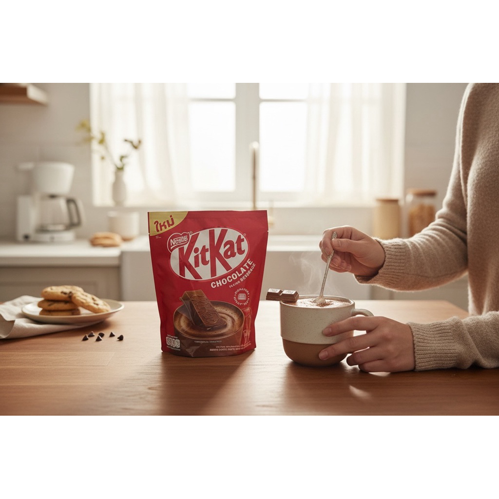 เติมความหวานให้วันพักผ่อนด้วย คิทแคท (KitKat)ช็อกโกแลต ผงชงดื่ม 🤎 (32g*10ซอง)