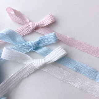 ♡ พร้อมส่ง | (5 หลา) Pleated Ribbon โบว์ ริบบิ้น ผ้าพลีต ขนาด 10 mm / 1.0 cm