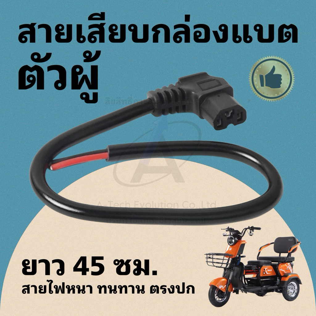SAIBB301 สายเสียบกล่องแบต หัวตัวผู้ สายไฟหนา ยาว 45 ซม. /