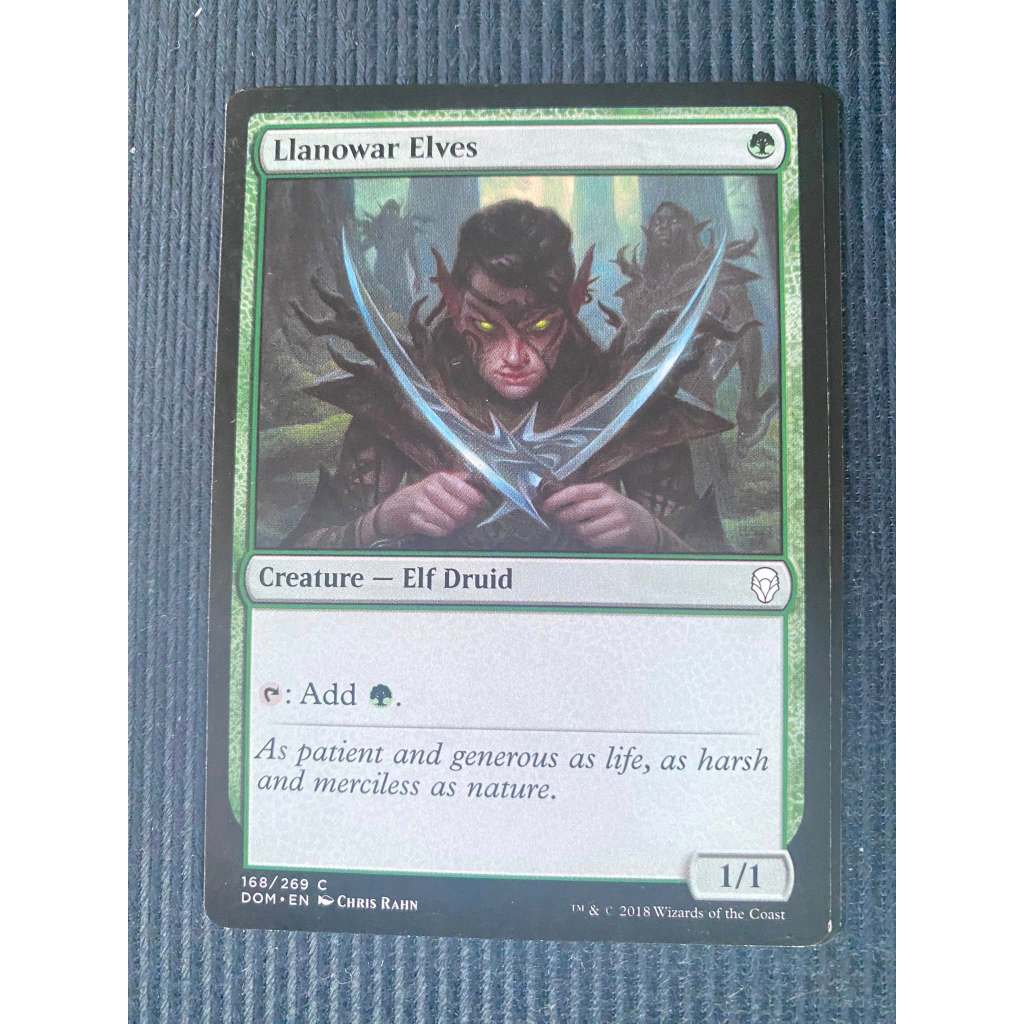 MtG Single Card: Llanowar Elves  Set: DOM  Rarity: Common  Collector No. 168