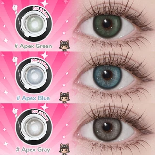 【FDA-Approved】 คอนแทคเลน [0.00~-6.00] UYAAI Apex series คอนแทคเลนส์สี 14.2mm Green Blue Gray คอนแทคเลนส์รายเดือน M SIZE